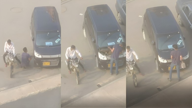 Battery thieves caught on camera in Karachi