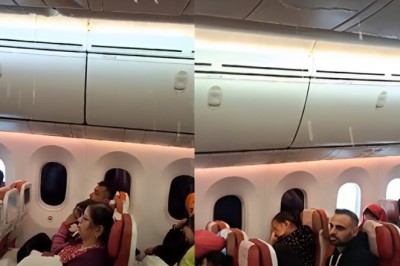 Viral video shows Air India plane leaking mid-flight