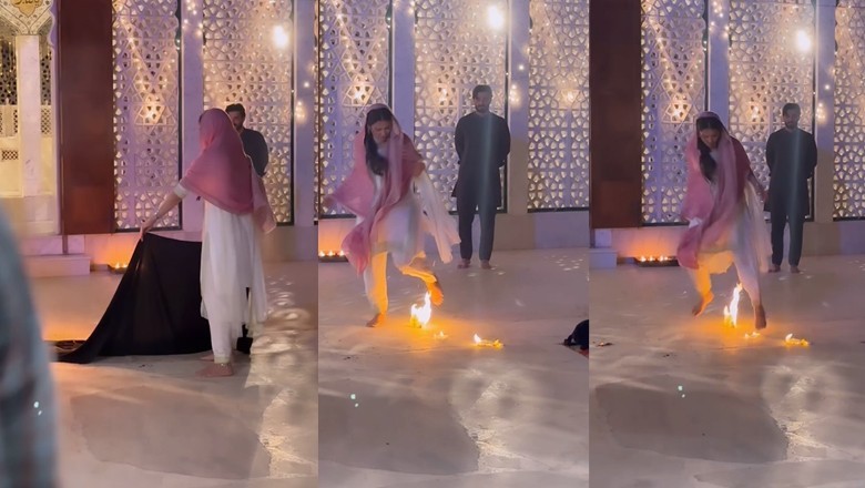 Ayeza Khan narrowly escapes fire on 'Jaan-e-Jahan' set
