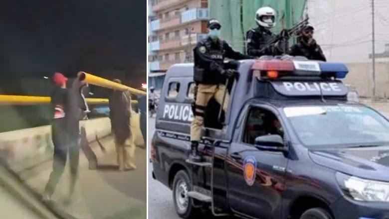 Karachi police arrest thieves who stole  protective iron bar of bridge