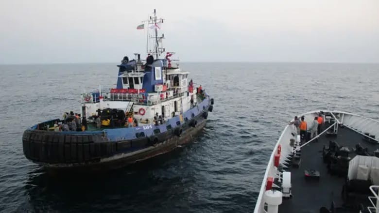 Pakistan Navy saves nine stranded Indian seamen