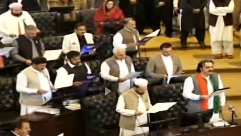 Newly-elected KP MPAs take oath amid chaos