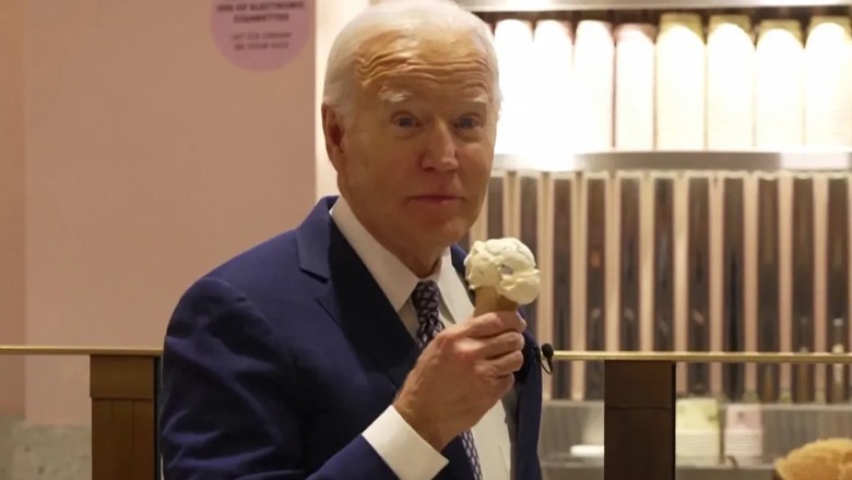 Video of US President Biden discussing Gaza ceasefire while eating ice cream sparks outrage