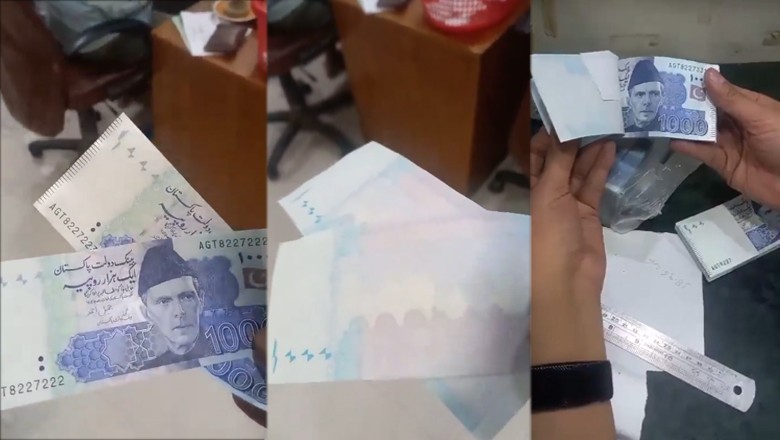 Video showing misprinted Rs1000 currency notes in Karachi goes viral