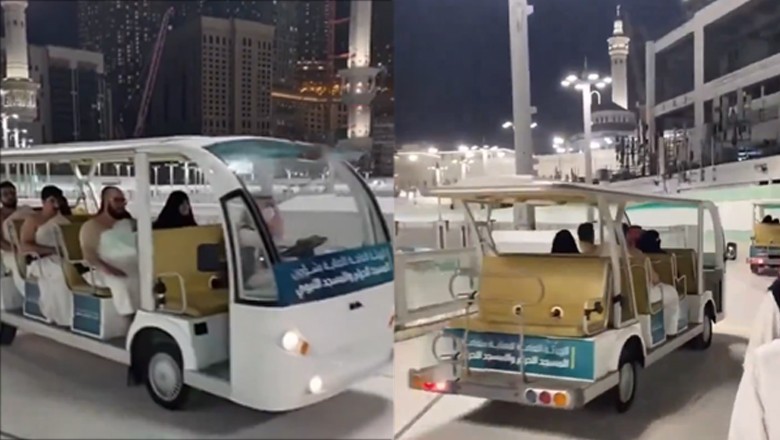 Pilgrims perform tawaaf on golf carts at Makkah’s Grand Mosque