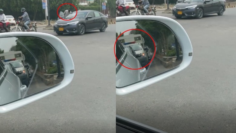 Robbers loot man in front of DHA police in Karachi