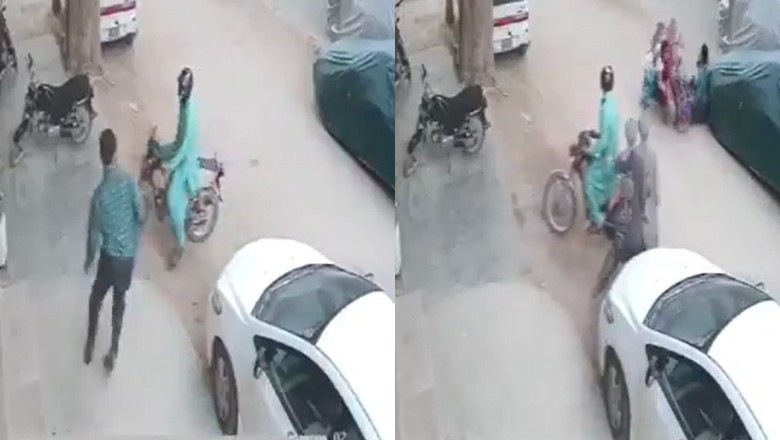 Video captures a man fleeing from robbers in Karachi