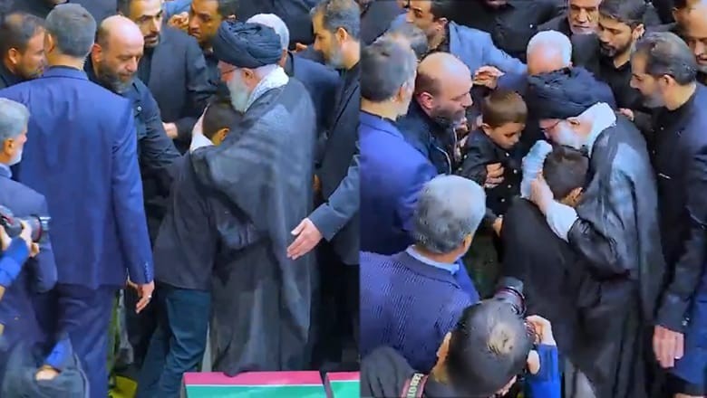 VIDEO: Ayatollah Khamenei hugs Ebrahim Raisi's children