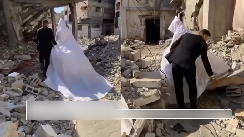 Gaza couple marries amidst devastation due to Israeli assault