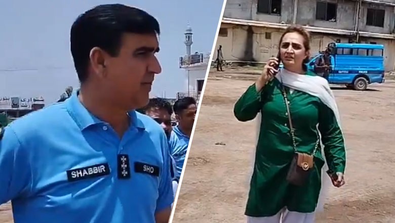 Police officer misbehaves with woman PTI worker in Islamabad