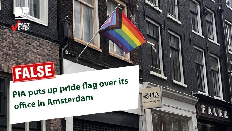 Did PIA display 'pride flag' over its office in Amsterdam?