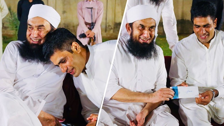 Maulana Tariq Jamil hosts dinner for national hero Arshad Nadeem
