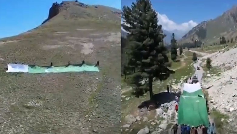 Pakistani boys set record by hoisting 200-feet-long national flag at Burzil Pass