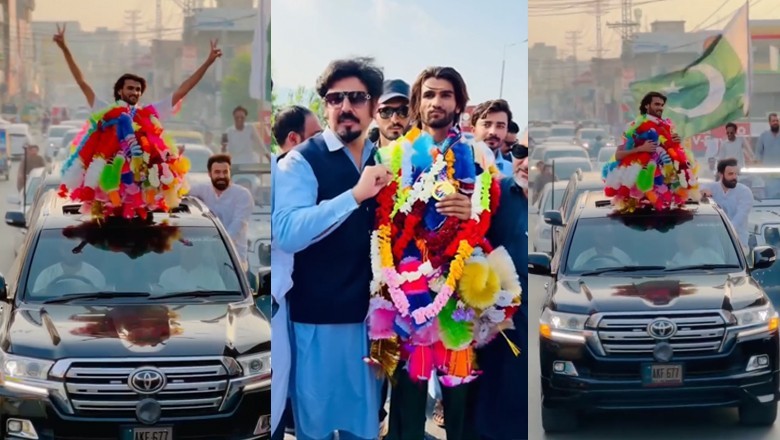 Aamir Khan gets warm welcome in Swat for winning gold medal at Taekwondo Championship