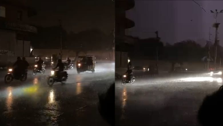Rain with lightning lashes parts of Karachi