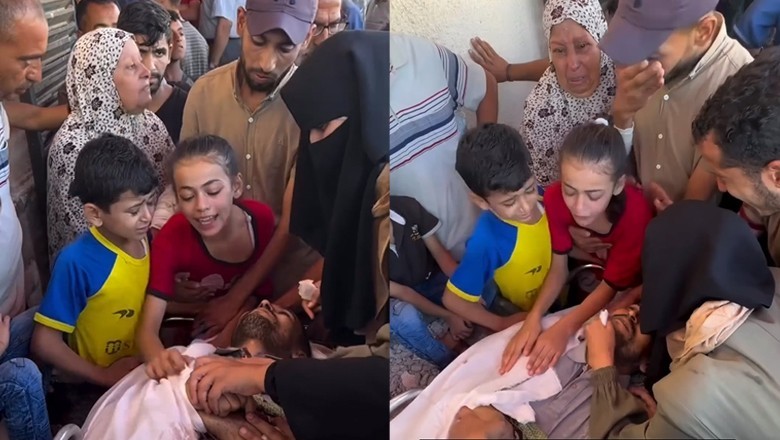“Do you want water Dad?” Palestinian girl grieves father’s death in Israeli airstrike