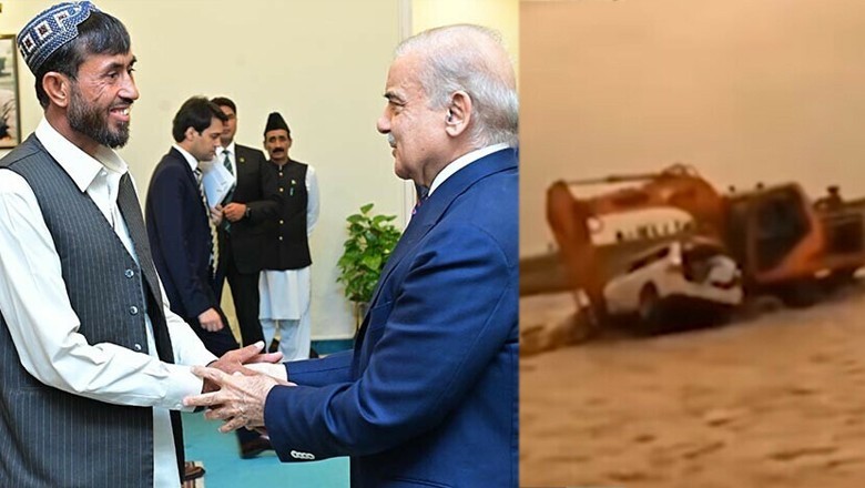 PM Sharif awards Rs2.5m to excavator operator for rescuing family stuck in flood