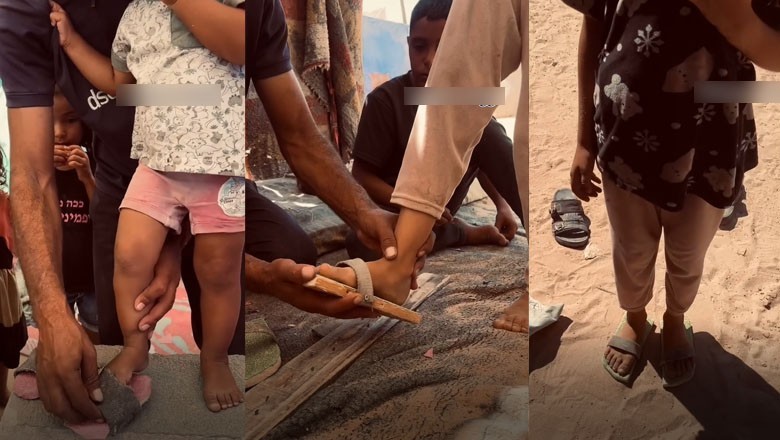 Palestinian children forced to wear wooden shoes due to Israeli restrictions