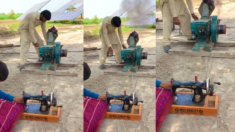 Pakistani man goes viral for using diesel engine to run sewing machine