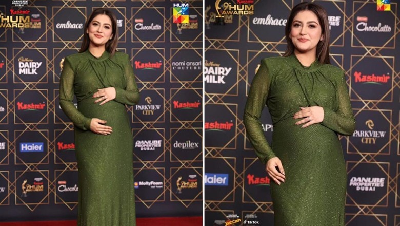 Hiba Bukhari flaunts her baby bump at Hum Awards