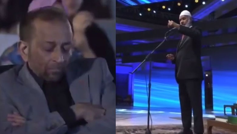 Farooq Sattar caught napping during Dr Zakir Naik's lecture in Karachi
