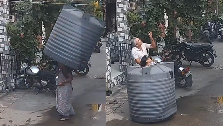 Water tank falls on woman eating apple; here's what happens next