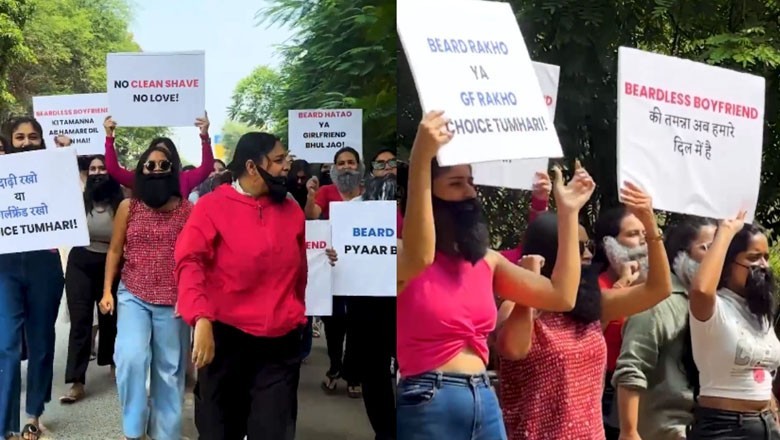 "Darhi rakho ya GF:" Girls in India protest for beardless boyfriends