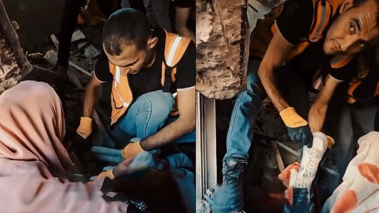 Gaza woman searches for shoes of her martyred daughter to identify her remains