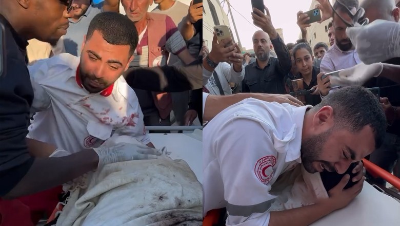 Gaza medic breaks down in tears after discovering his mother’s body among martyrs