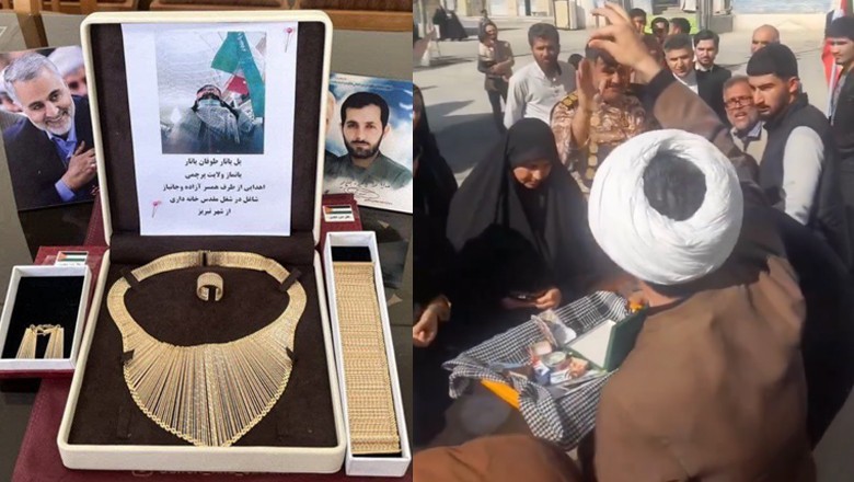 Iranian women donate their gold jewelry in solidarity with Gaza and Lebanon