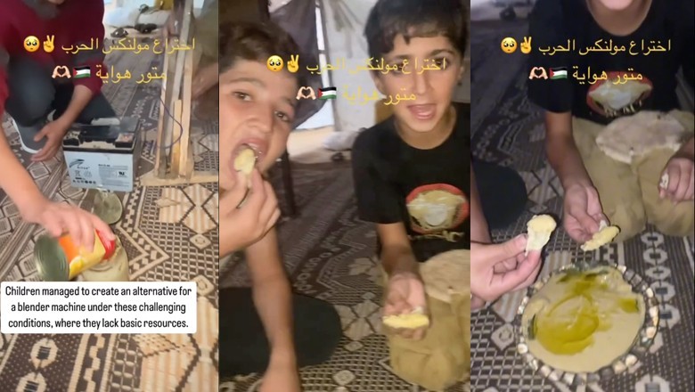 Gaza children create alternative blender