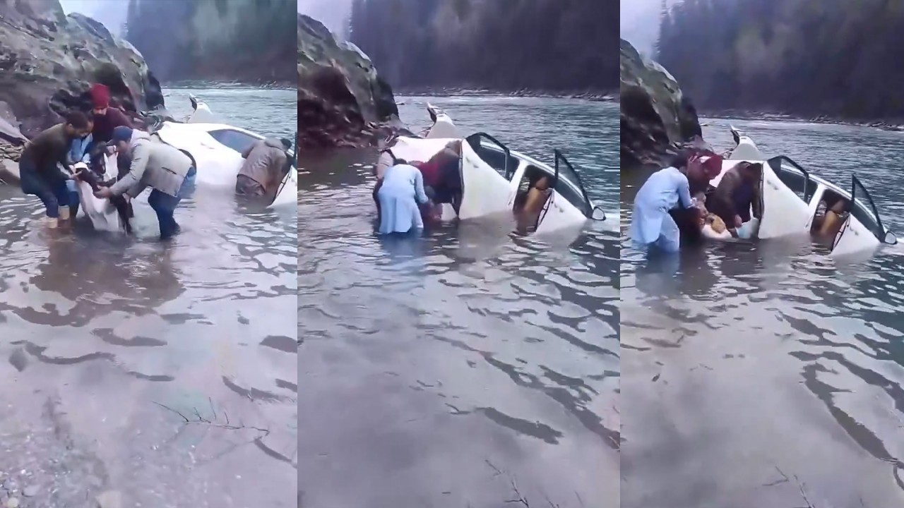 Four wedding guests die after jeep plunges into Neelum River