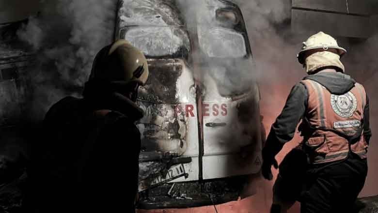 Israeli strike kills five Palestinian journalists during their sleep